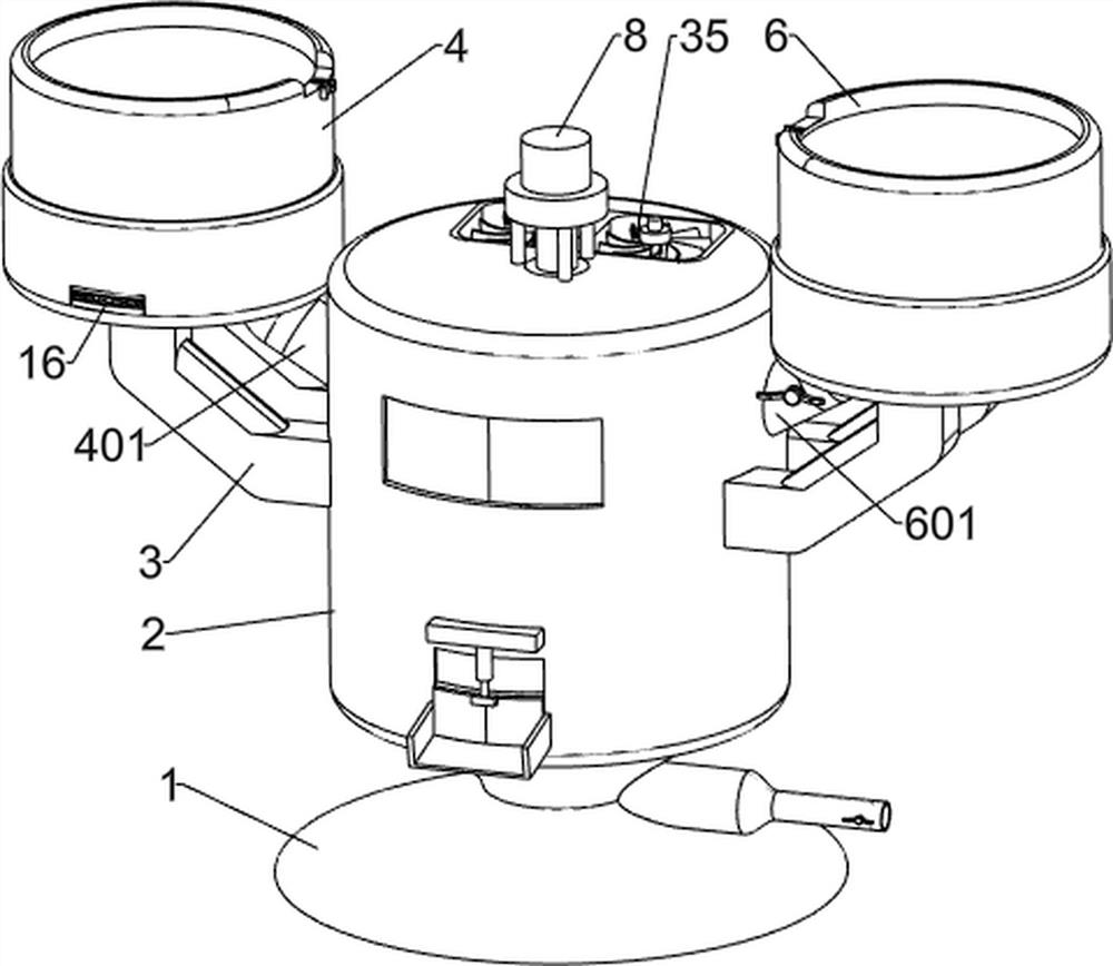 Efficient treatment device for solid waste lead slag of storage battery