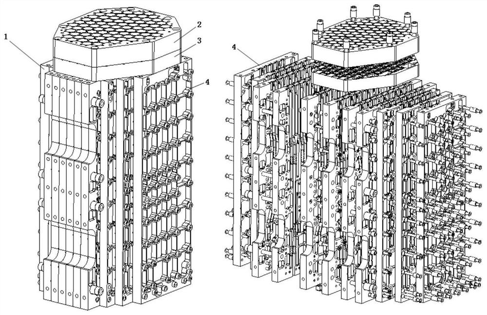 Implementation method of single-caliber multi-feed-source multi-beam feed source assembly