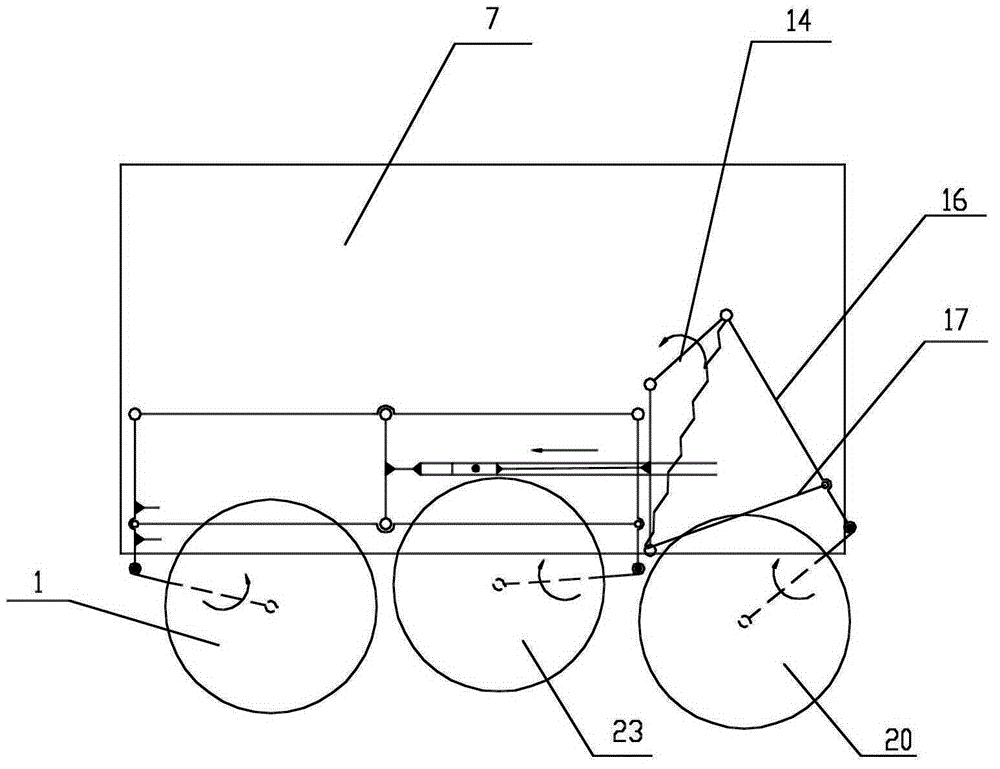 Combined foldable suspension type six-wheel vehicle-mounted mechanism