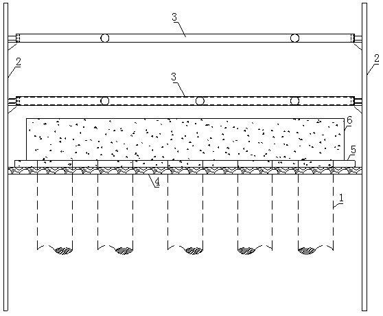 Floodplain area bearing platform reinforced concrete bottom sealing structure and construction method thereof