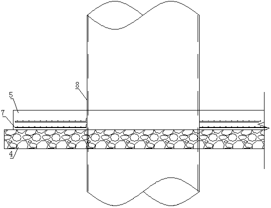 Floodplain area bearing platform reinforced concrete bottom sealing structure and construction method thereof