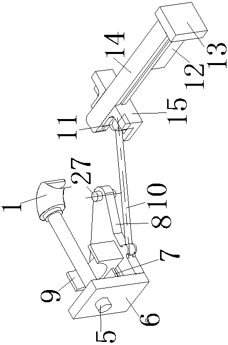 A double-linkage type three-way pipe bending core-pulling mechanism