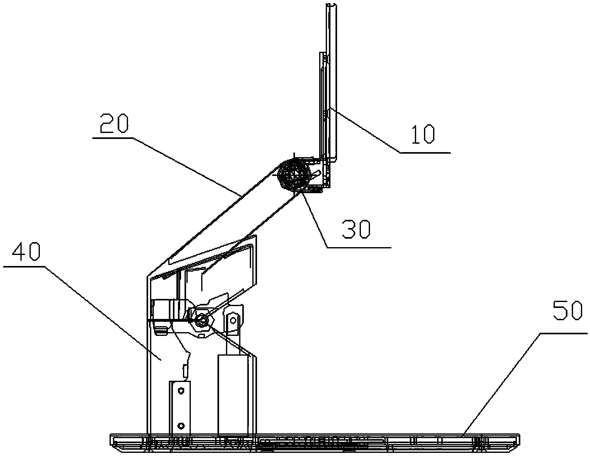 Rotating shaft structure for display folding bracket