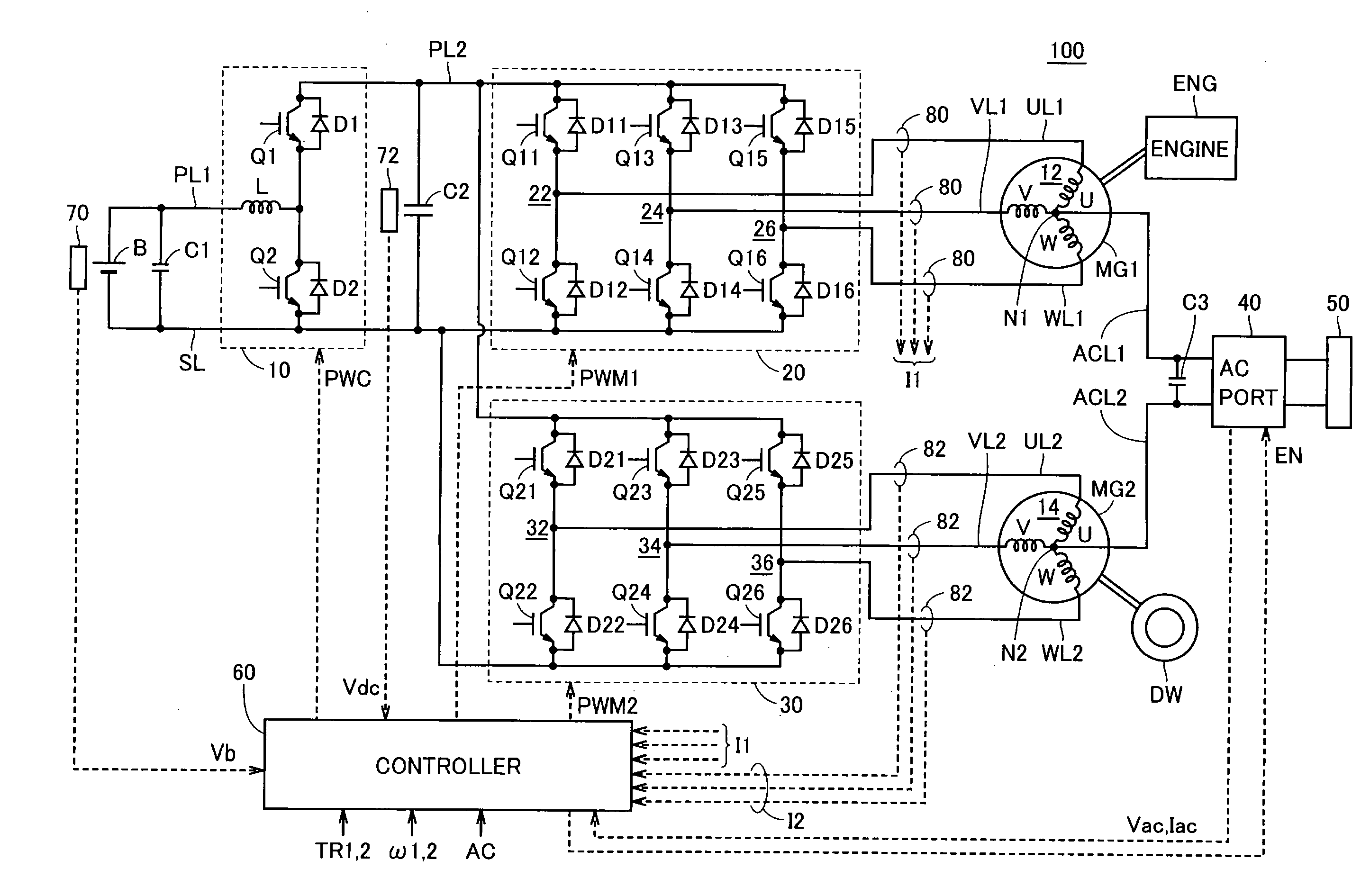 Ac Voltage Output Apparatus and Hybrid Vehicle Including the Same