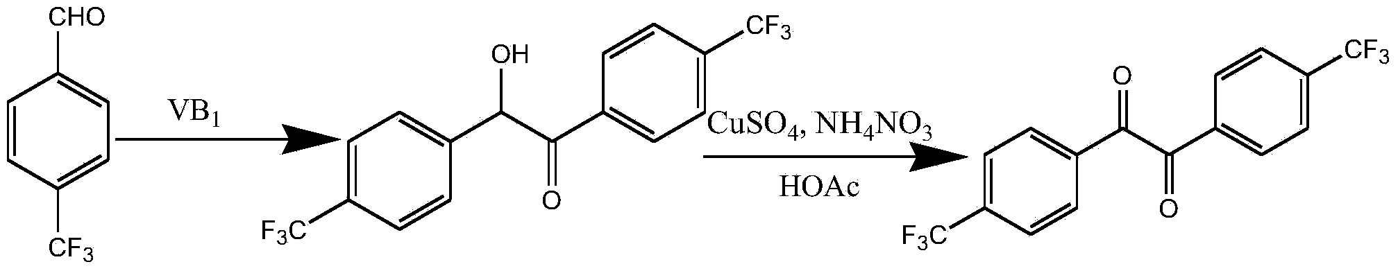 Preparation method of 4,4'-di-trifluoromethyl benzil