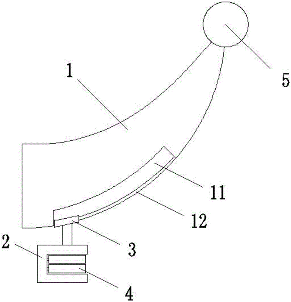 Hat and coat stand hanging arm equipped with slide open belt fastener