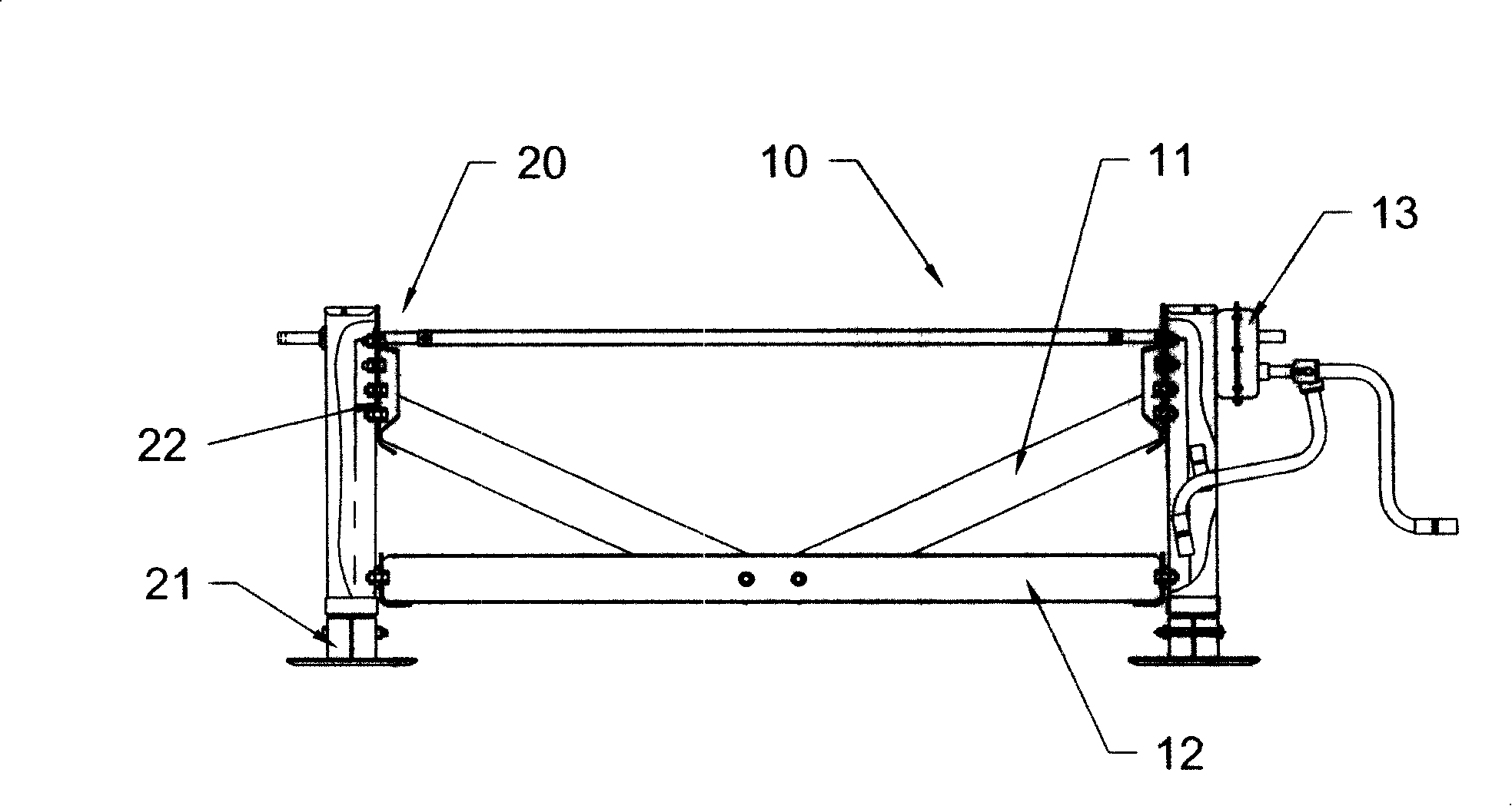 Semi-trailer equipped with branch leg connection device