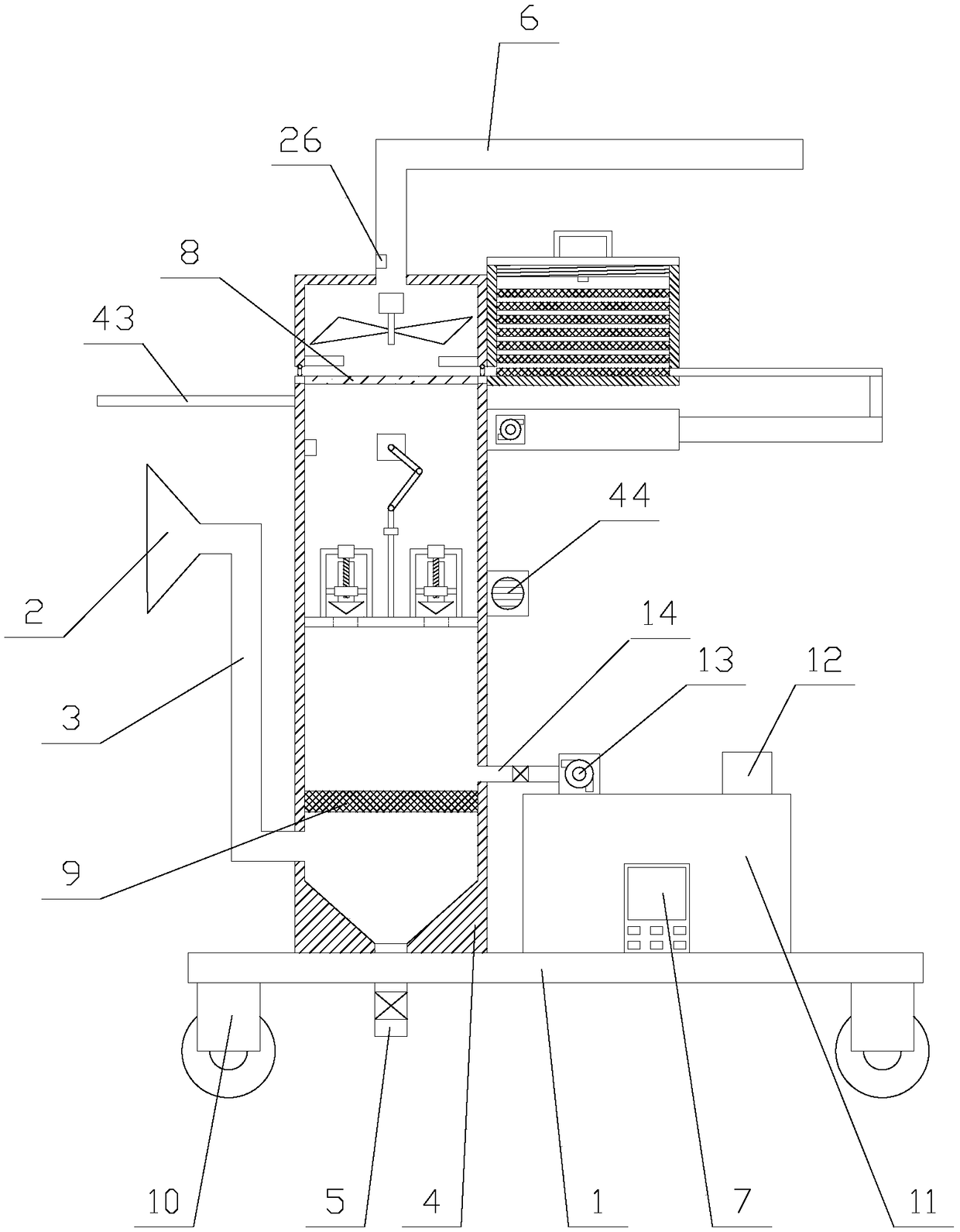 Welding fume purification device facilitating circulation and replacement