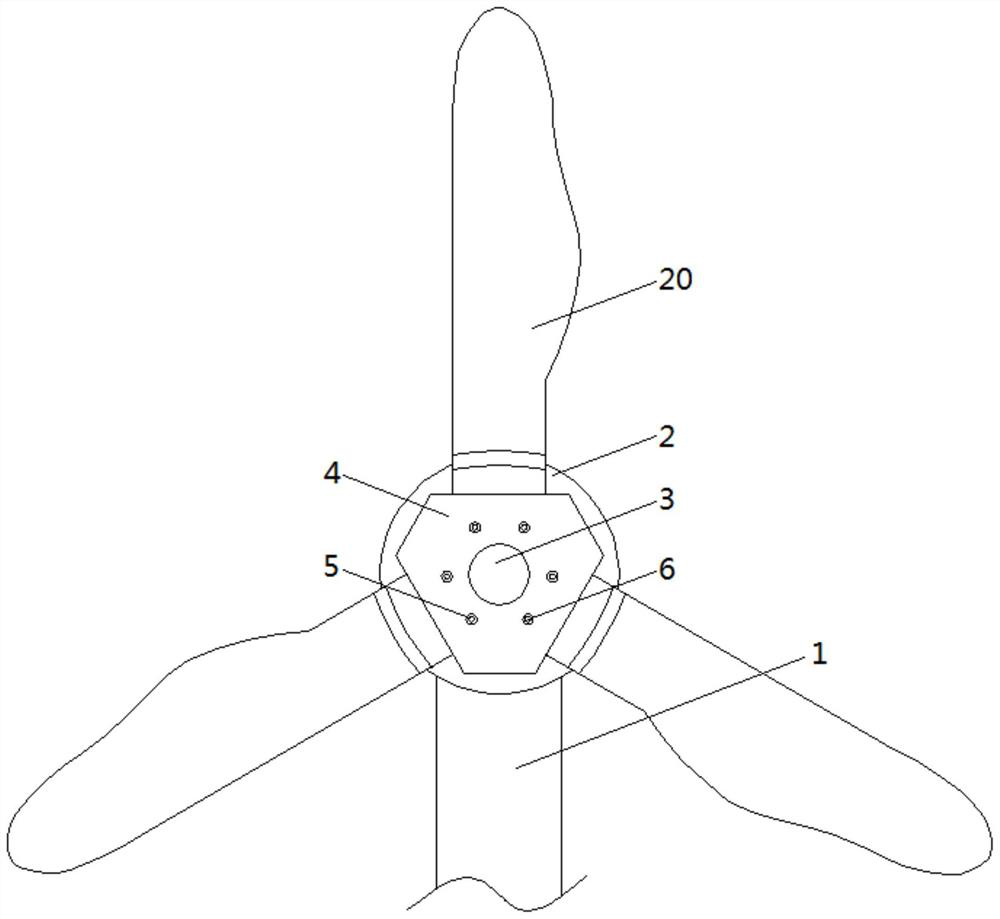 Screw-mounting-free wind driven generator blade connecting structure