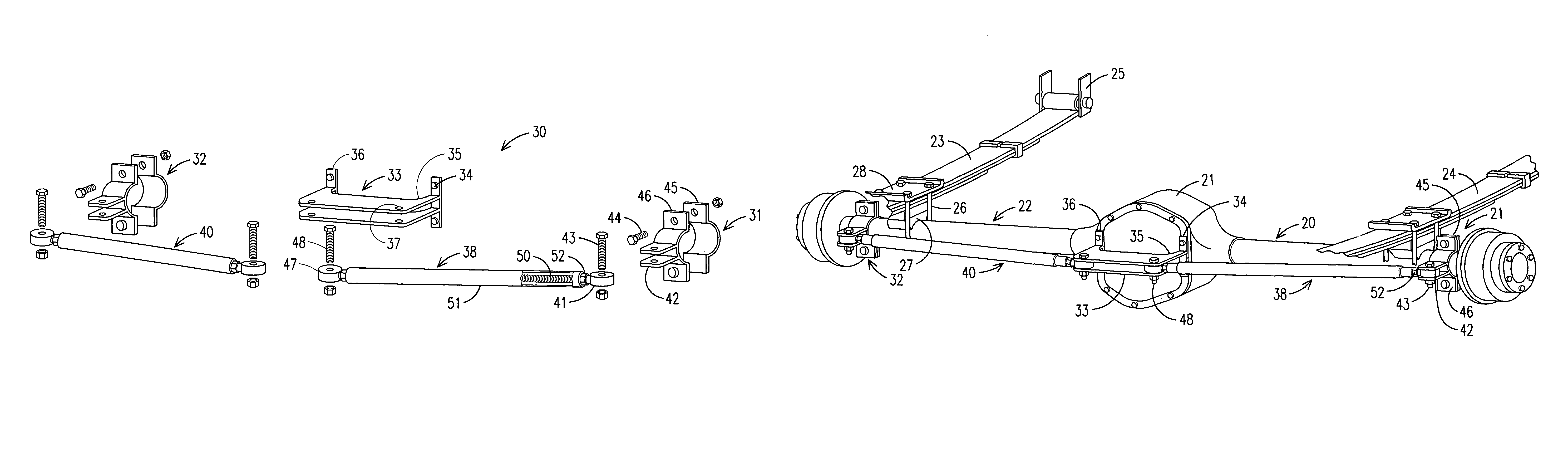 Apparatus and method for adjusting toe angle in the wheels of a solid axle