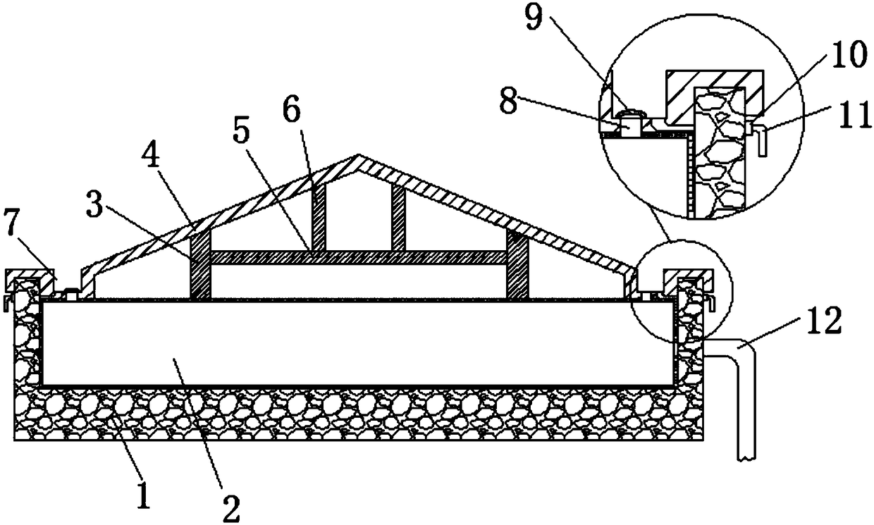 High-waterproof roofing structure for accumulated water seepage prevention of building