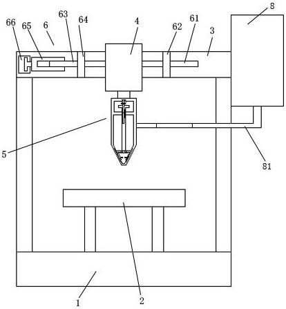 Transversely-moving type dispensing device for electronic components