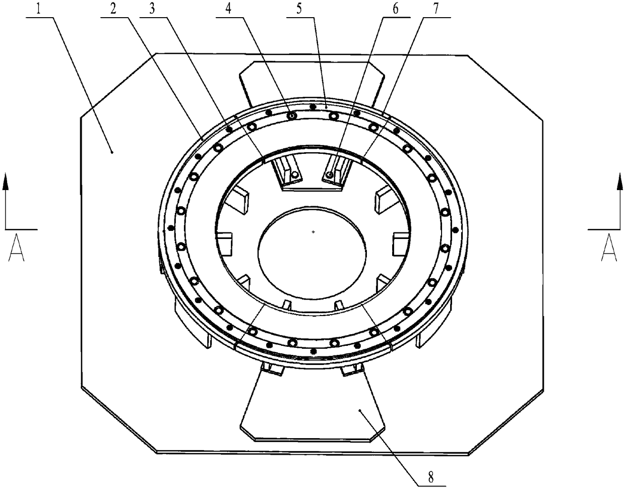 Bearing device capable of meeting safe falling off of fall-off type flywheel
