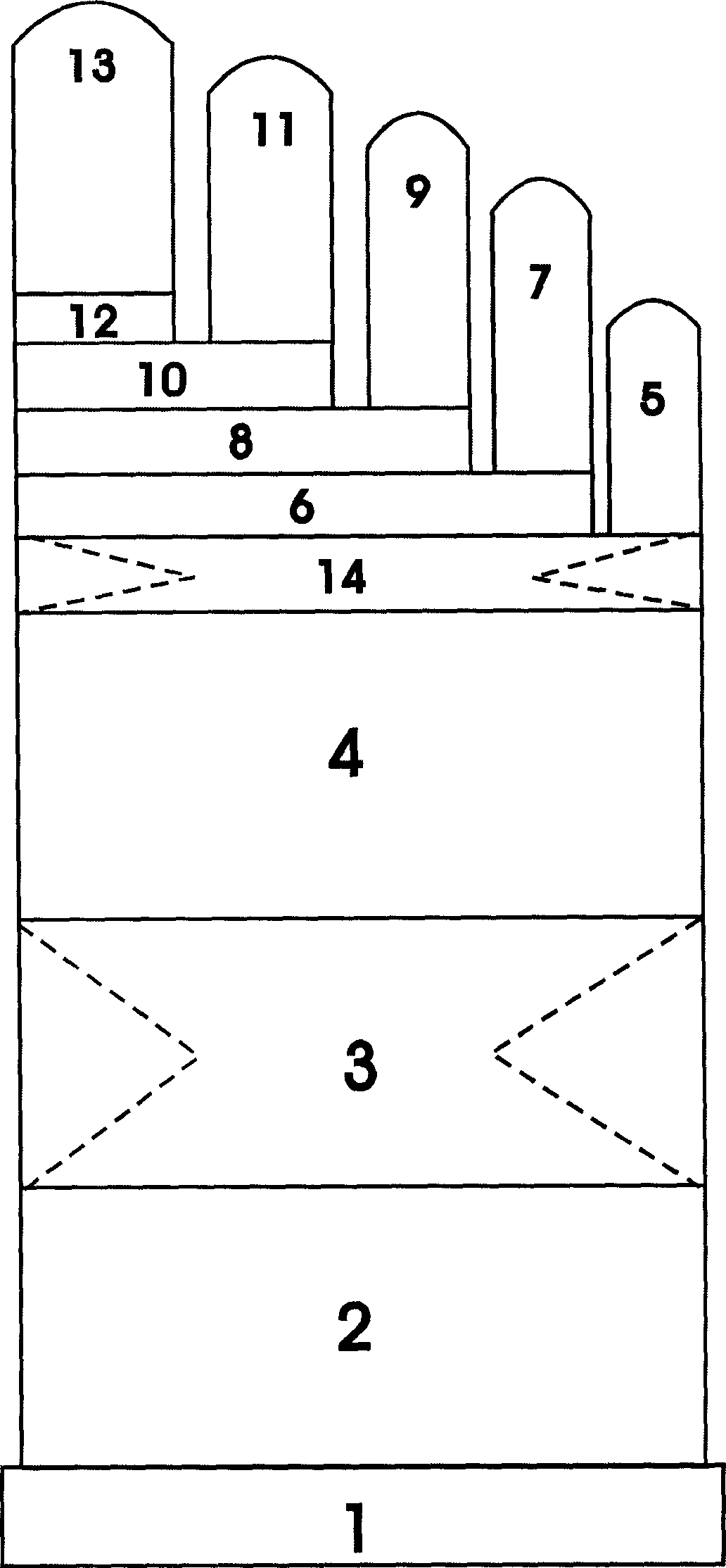 Knitting method of five toe socks