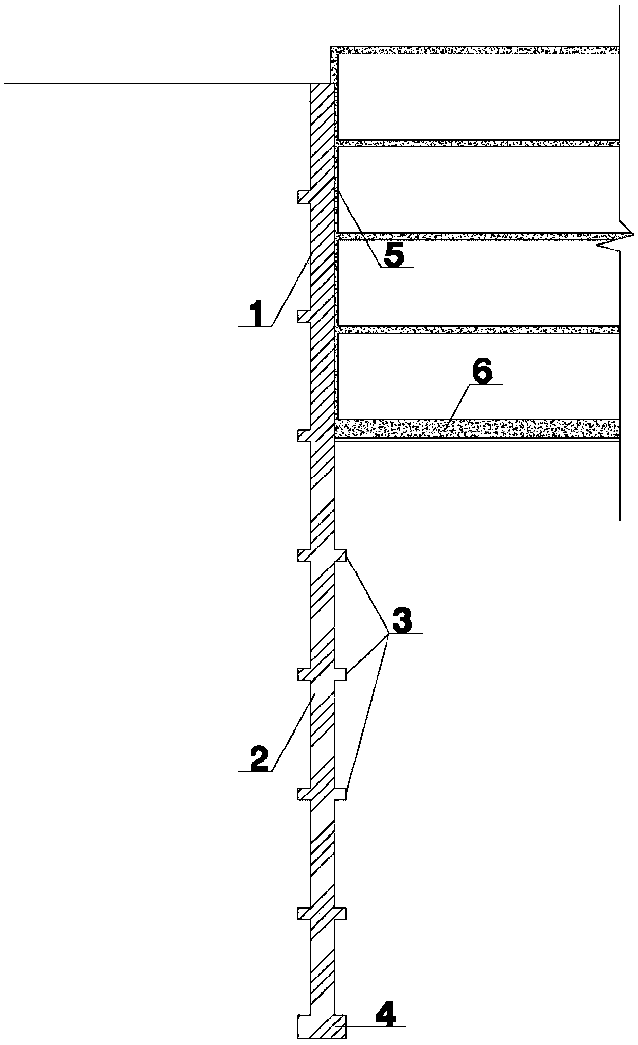 Novel underground diaphragm wall and construction method thereof