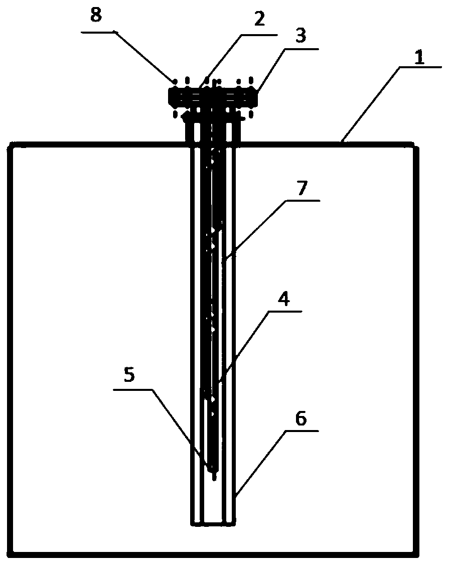 Solid pollutant remover spraying device with flange-type inlet