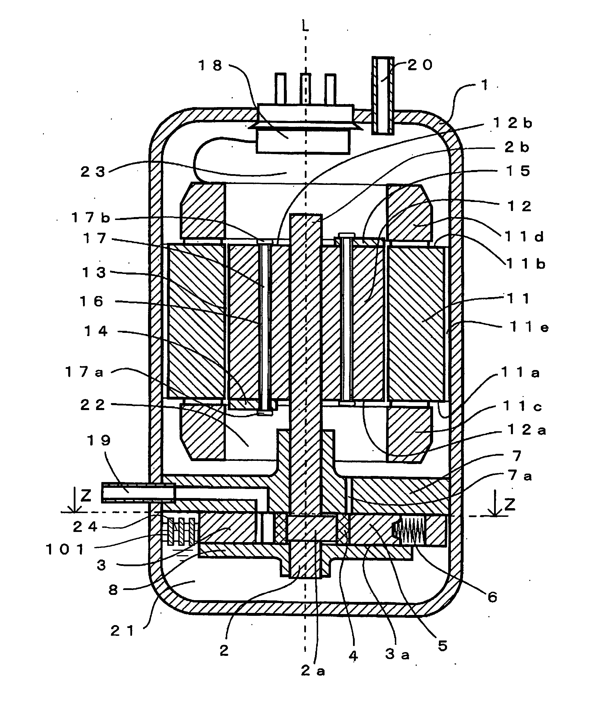 Hermetic type compressor with wave-suppressing member in the oil reservoir