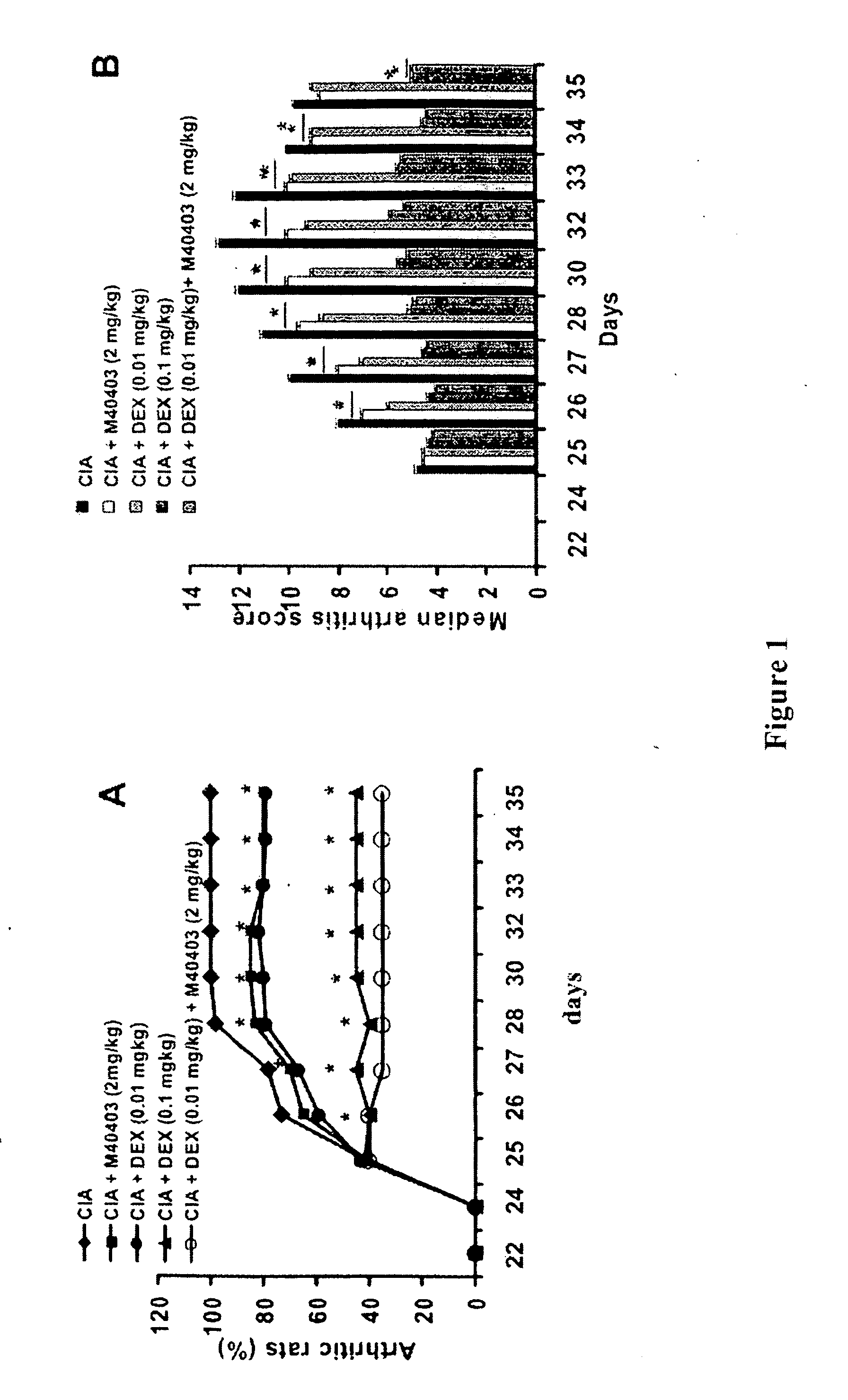 Combination therapy of an SODm and a corticosteroid for prevention and/or treatment of inflammatory bone or joint disease