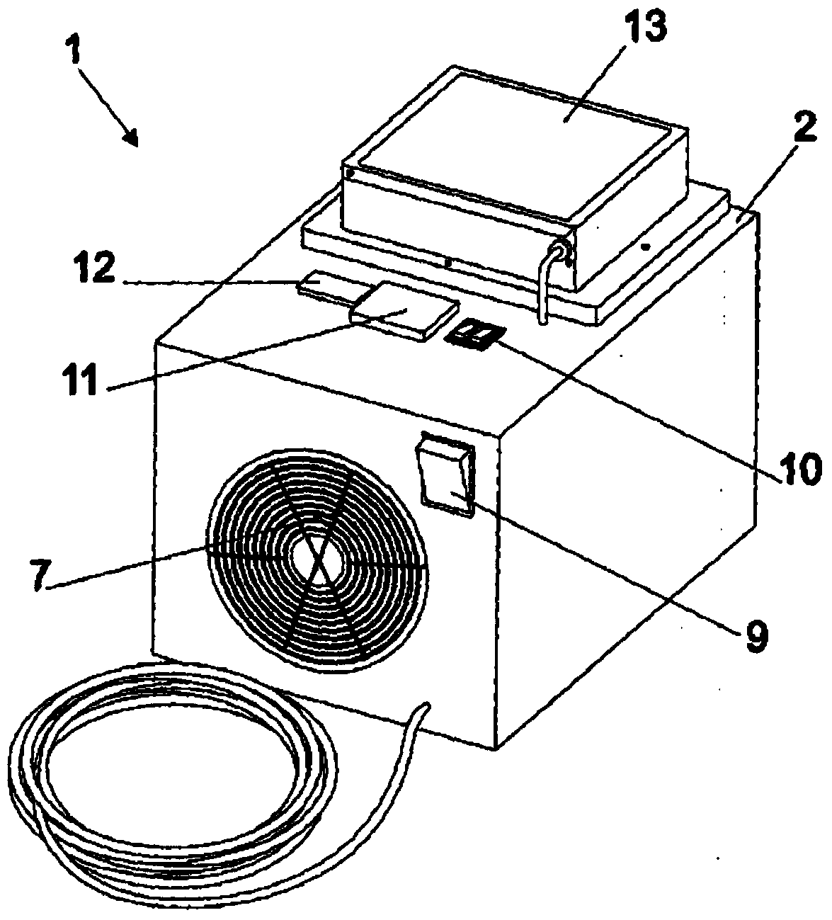 Device for sanitizing the air-conditioning system of vehicles using radiant catalytic ionization