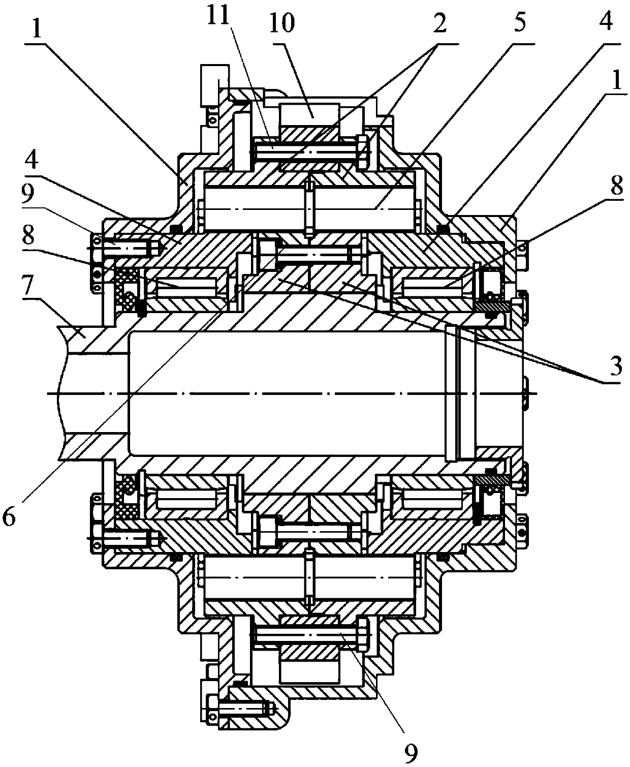 Inverted roller screw reduction gear