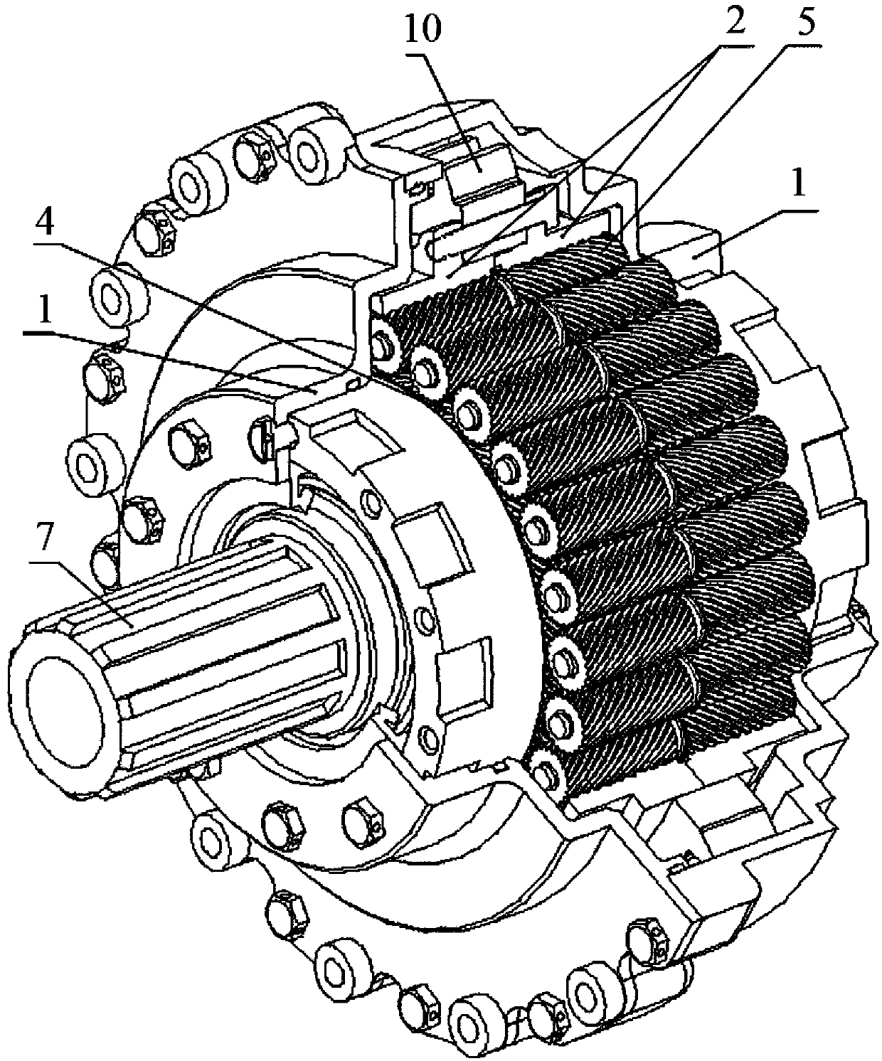 Inverted roller screw reduction gear