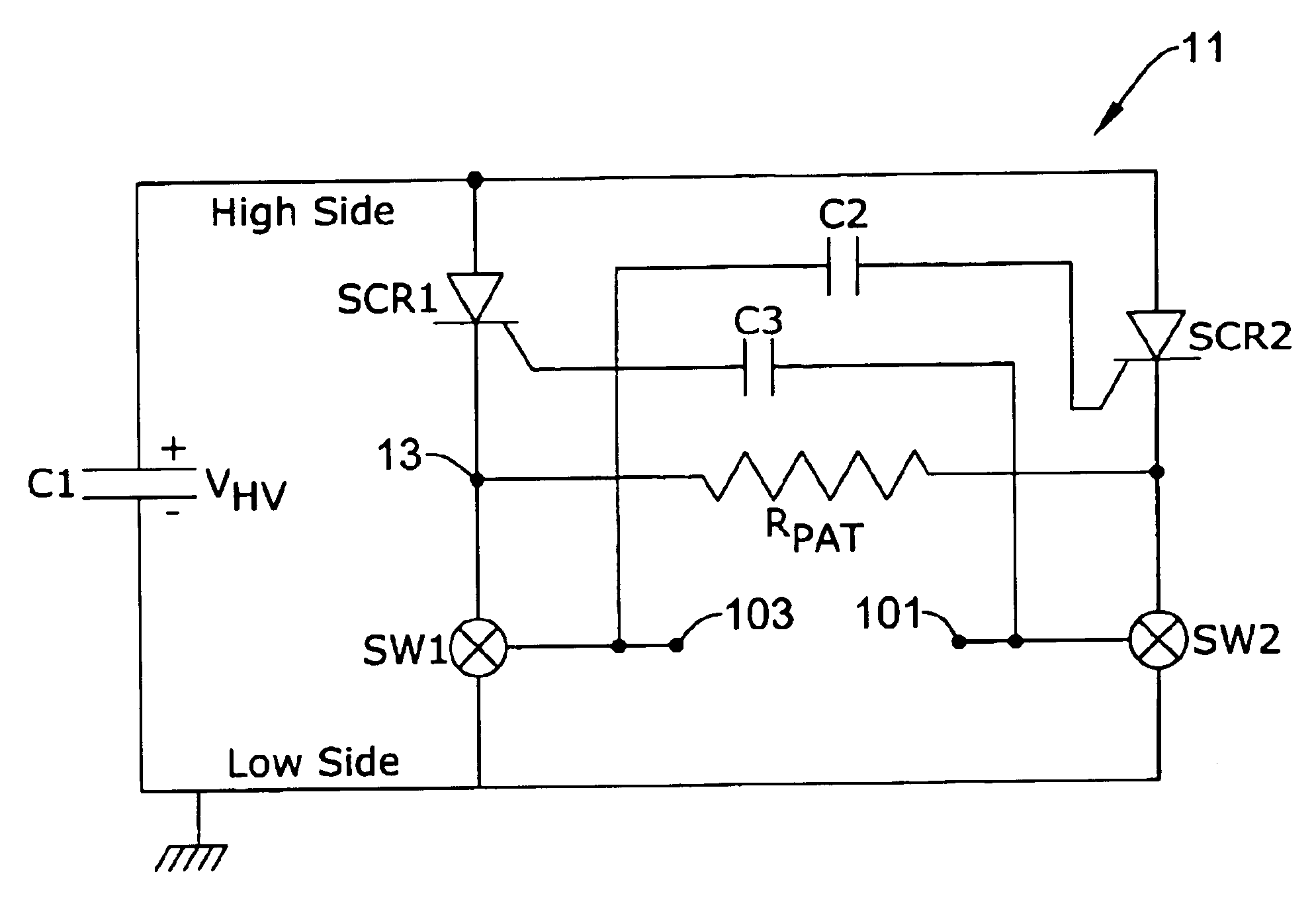 Simplified defibrillator output circuit