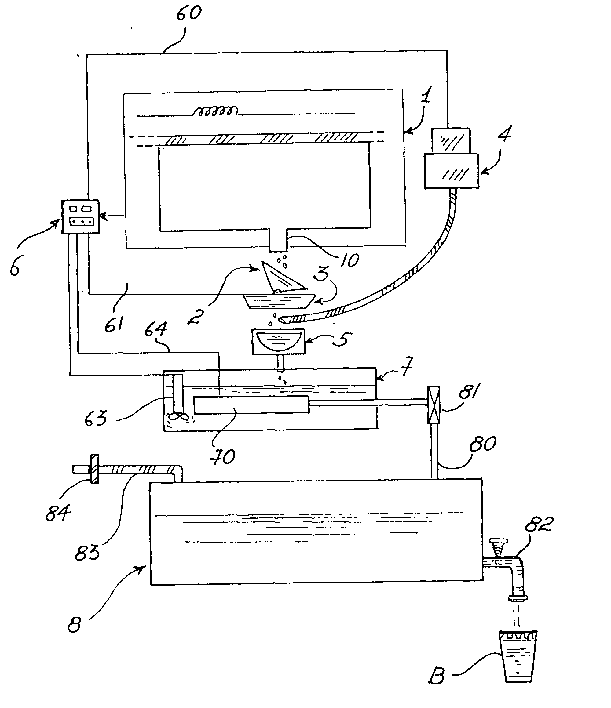 Device for conditioning water produced by air conditioning or environmental dehumidification apparatuses or plants