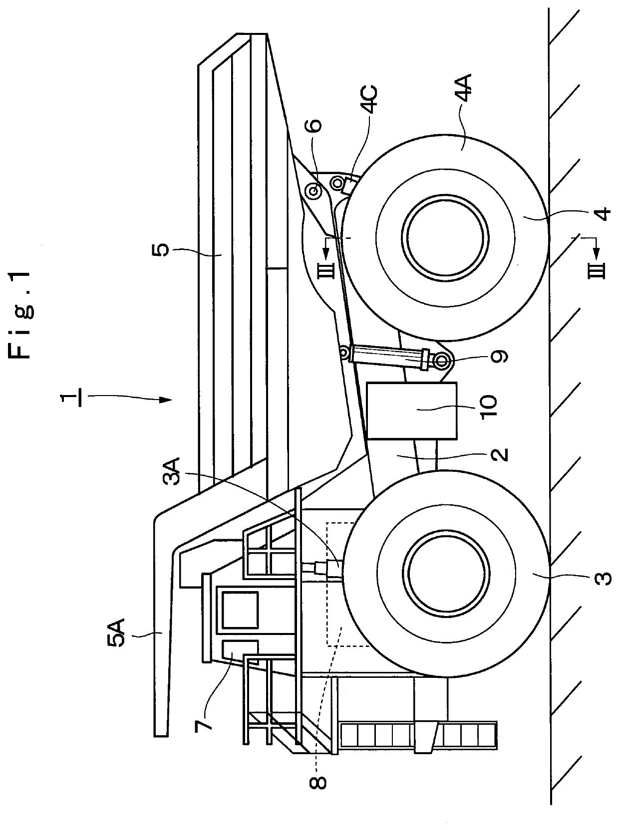 Working vehicle with traveling device having wheels