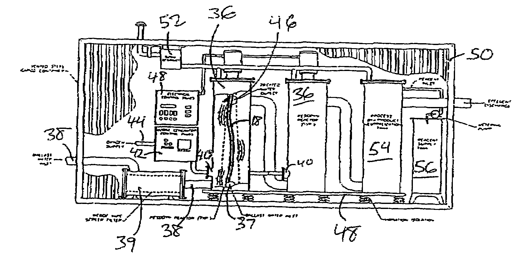 On-board water treatment and management process and apparatus
