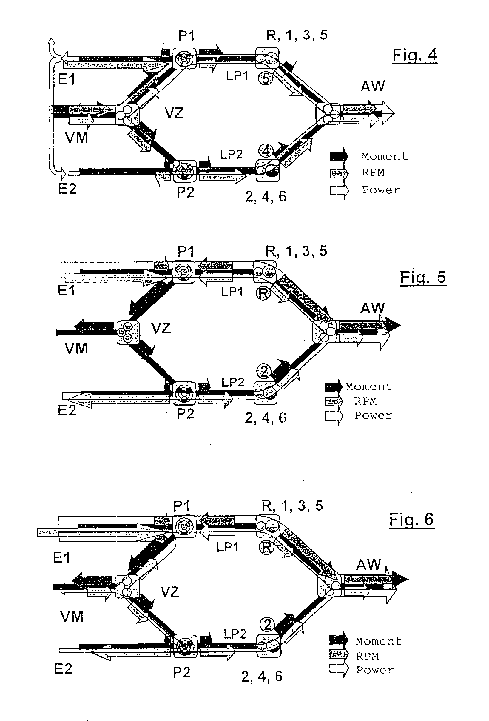 Methods for operating a motor vehicle driven by an internal combustion engine and by two electrical machines