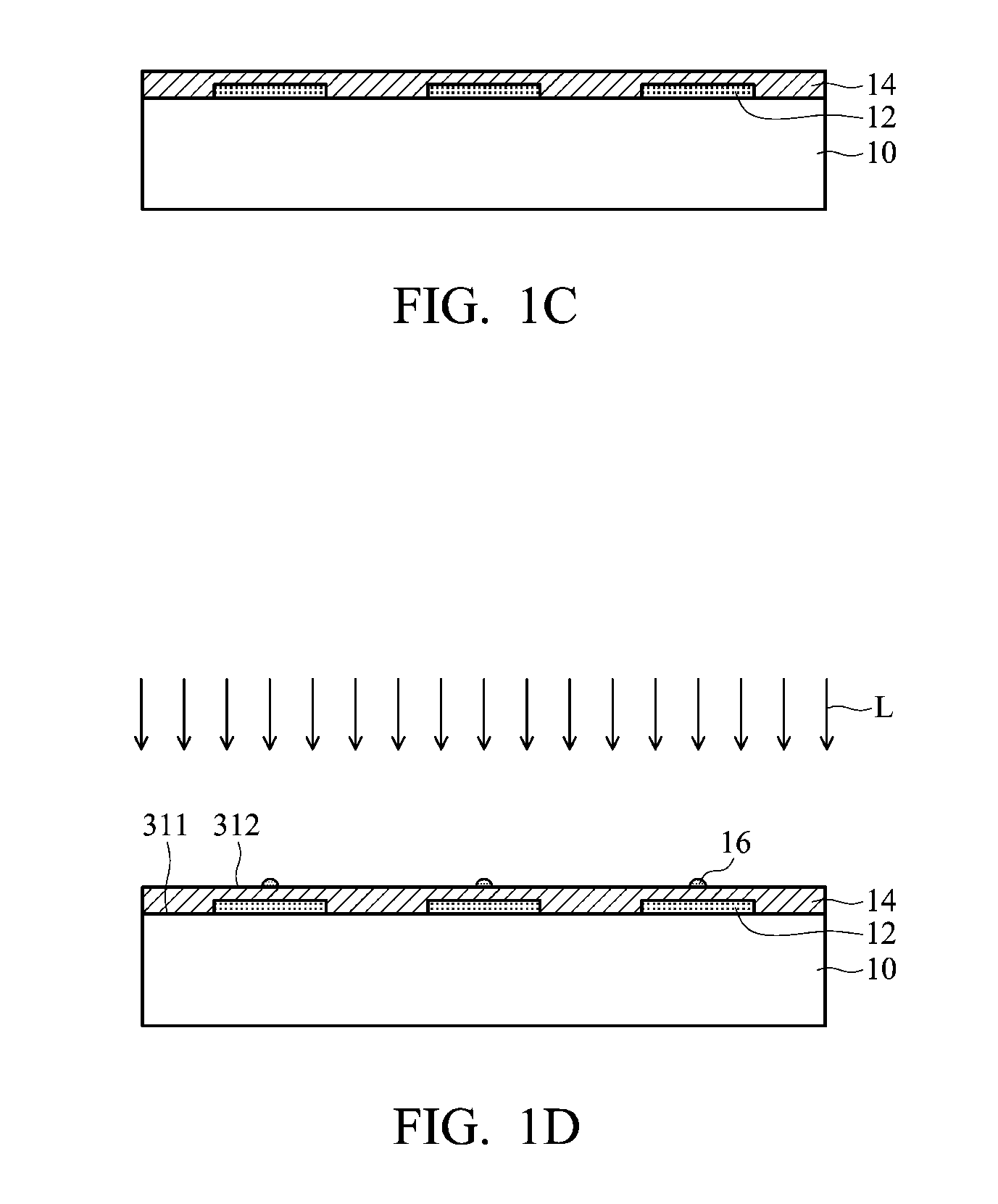 Fabrication methods for electronic devices with via through holes and thin film transistor devices