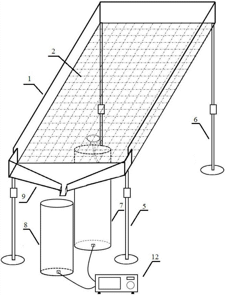 Measuring apparatus for simulating hydrologic regime of litter layer on slope of forest