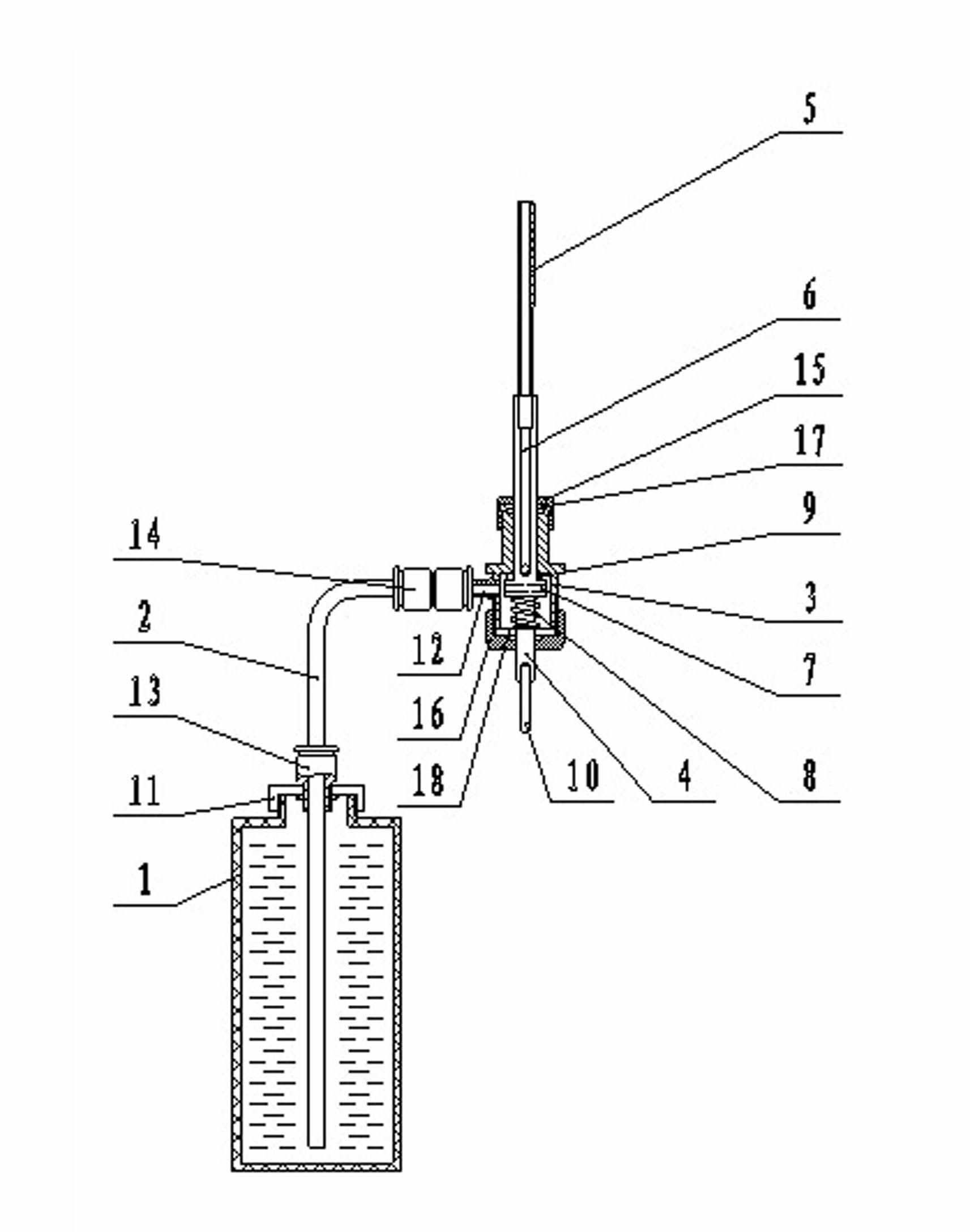 Disaster area drinking device for positive-pressure oxygen breathing apparatus