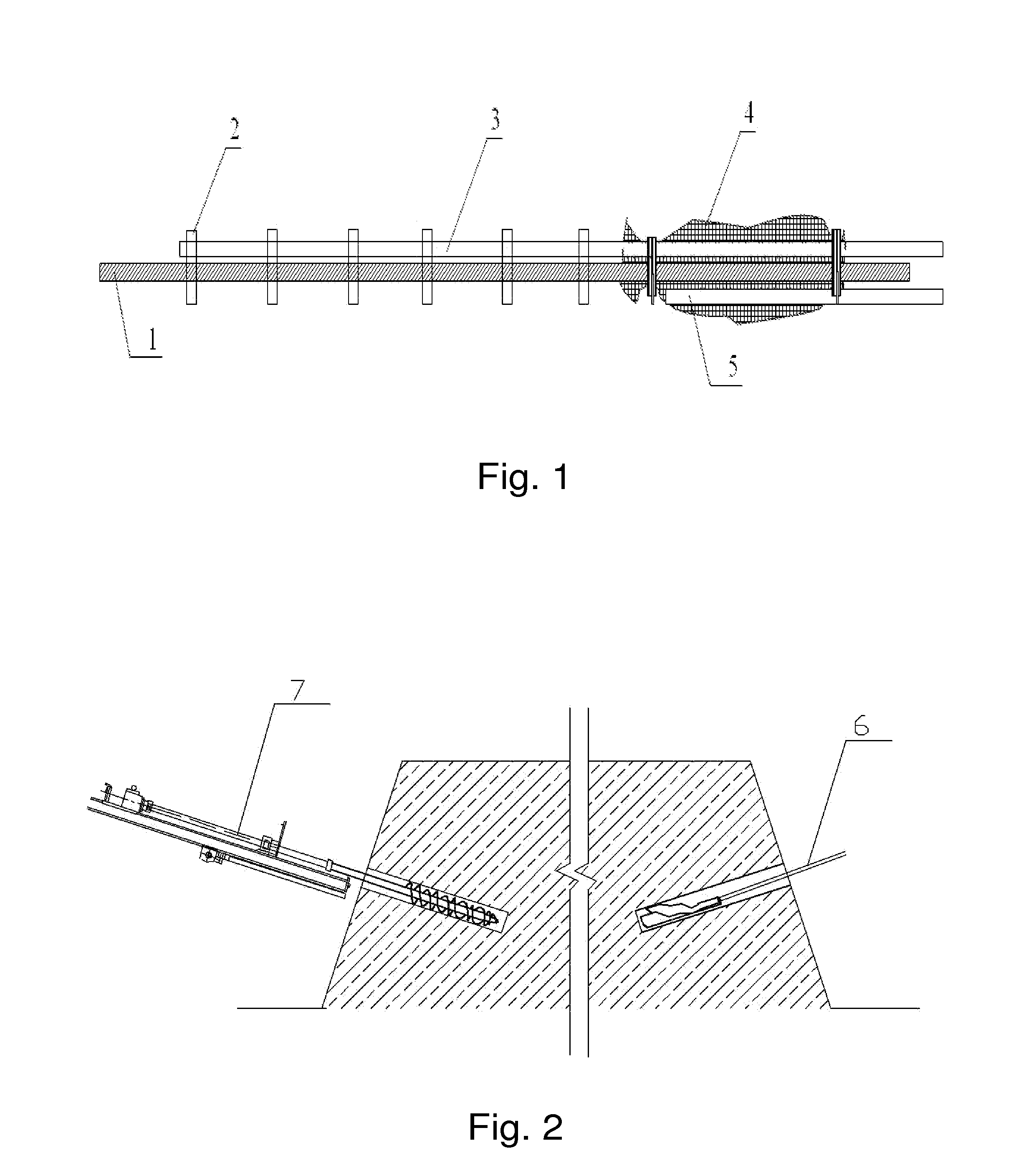 Grouting method for anchoring with polymer