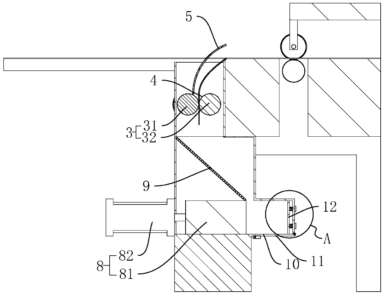 Corrugated board scrap edge collecting device