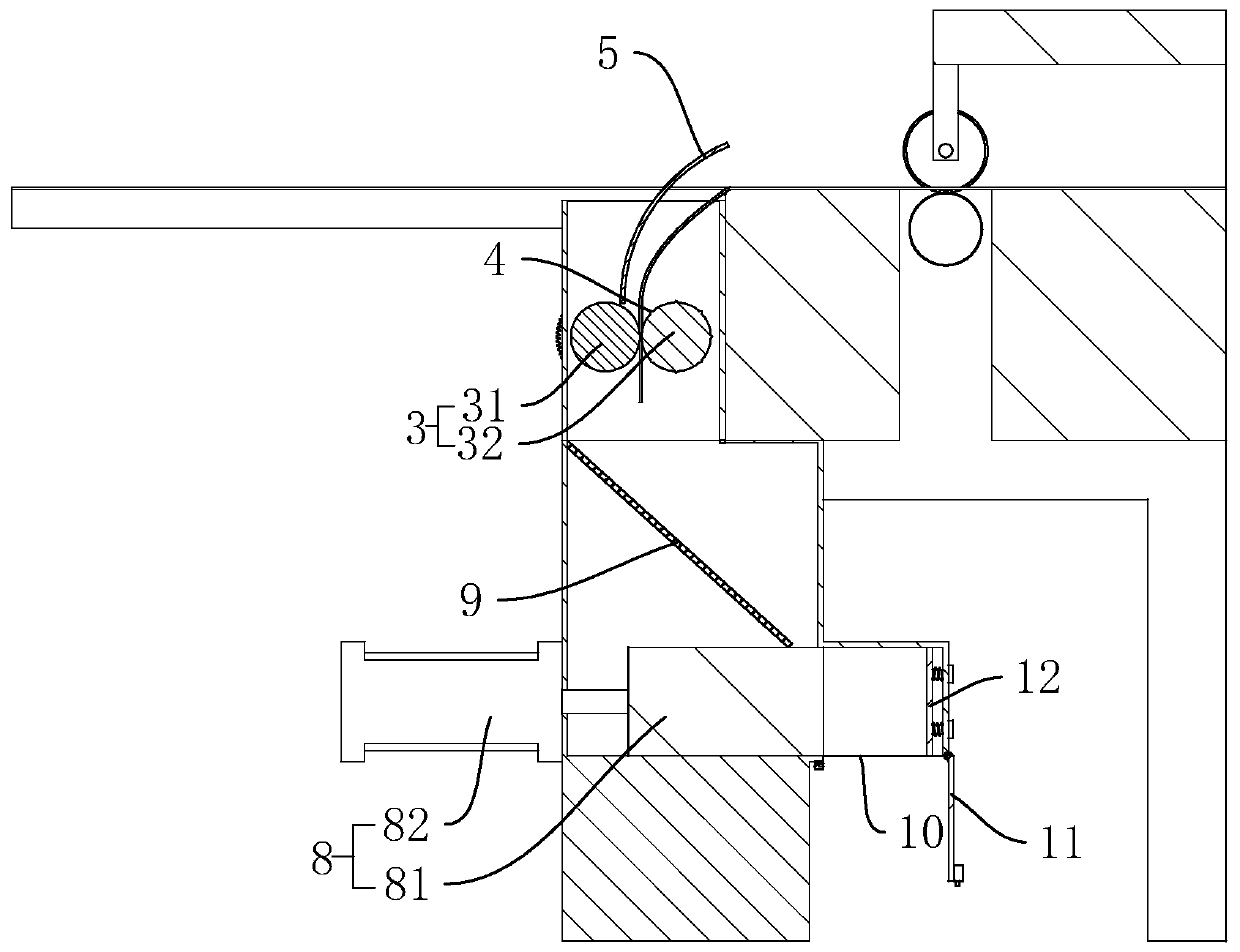 Corrugated board scrap edge collecting device