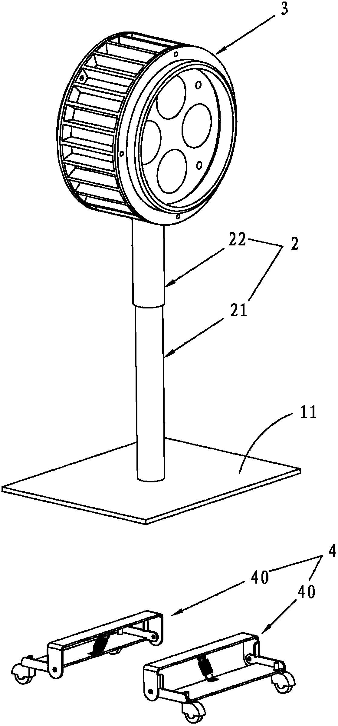 Mobile double-sided luminaire