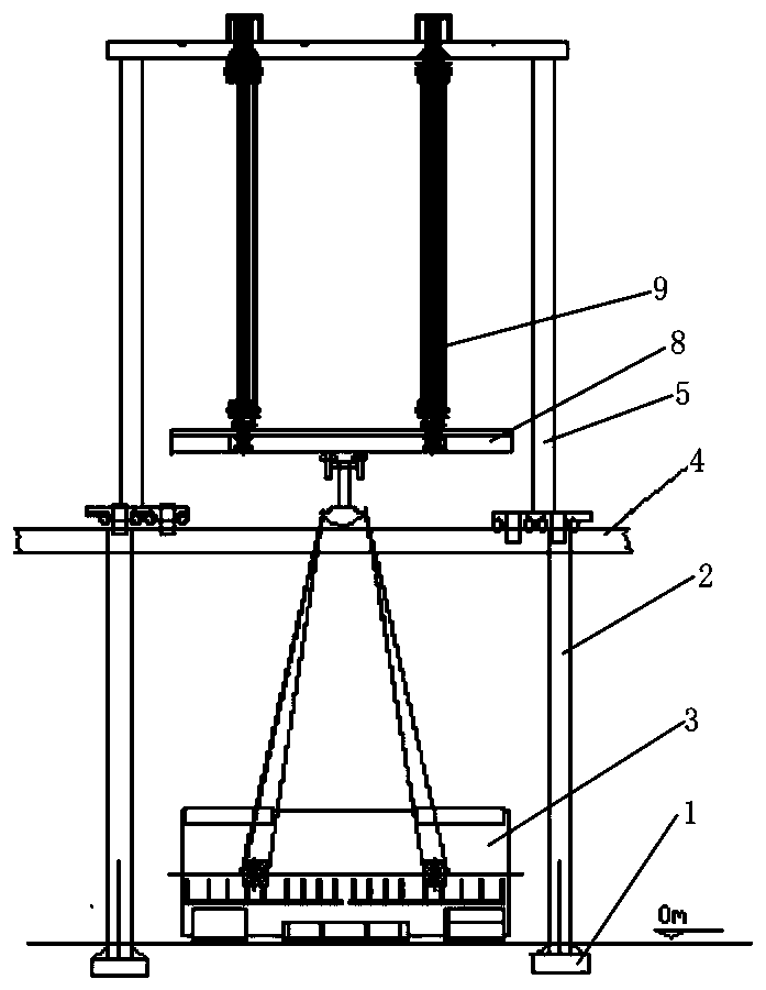 Construction method for hoisting novel phase modifier based on portal frame and Laoxinge device