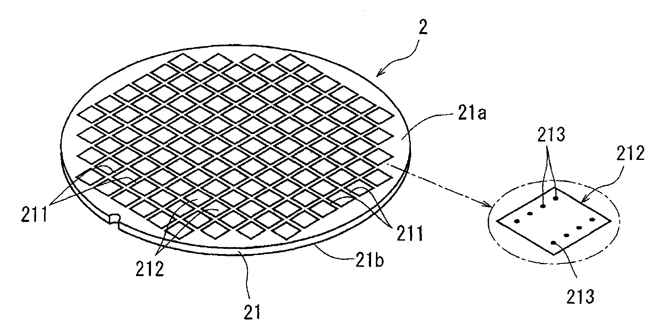 Processing method for wafer having embedded electrodes