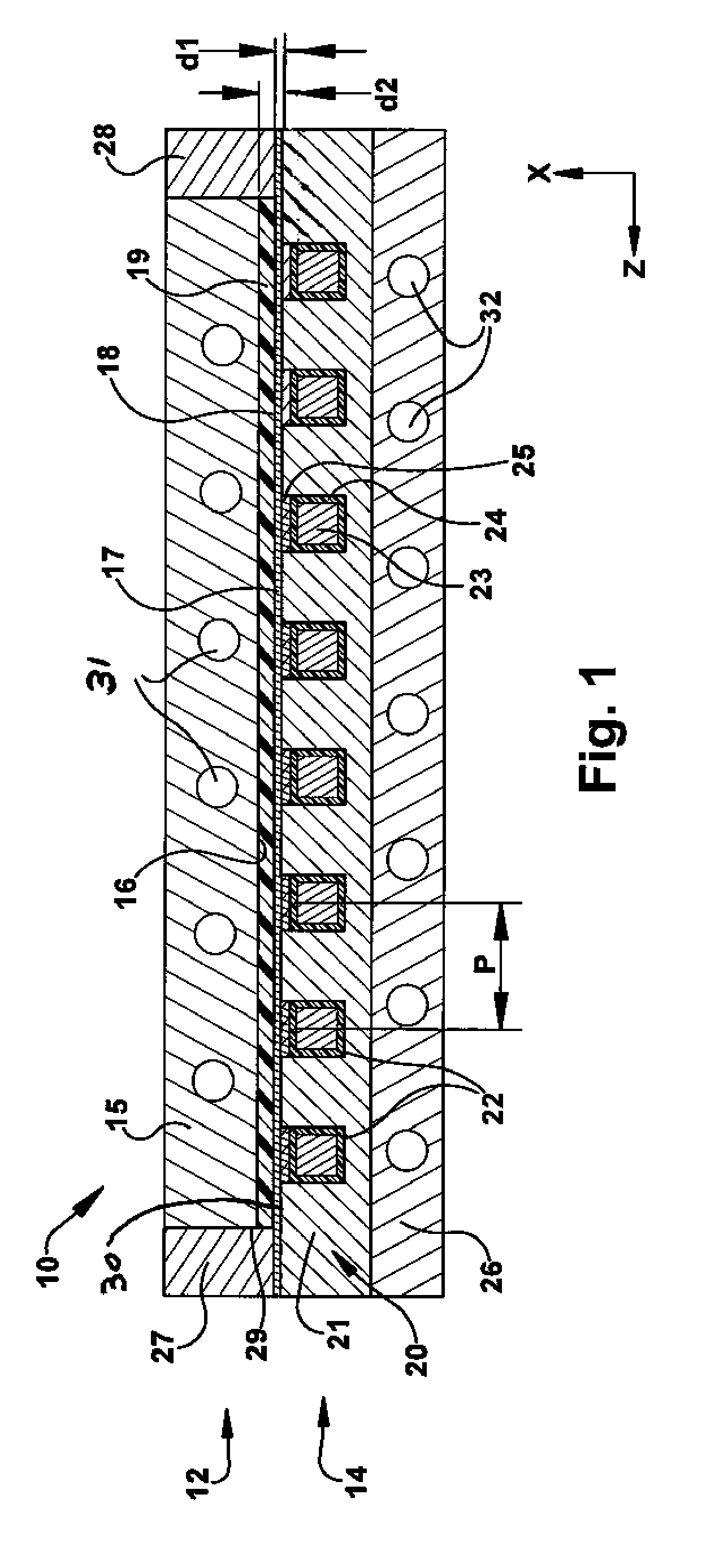Mold apparatus for forming polymer and method