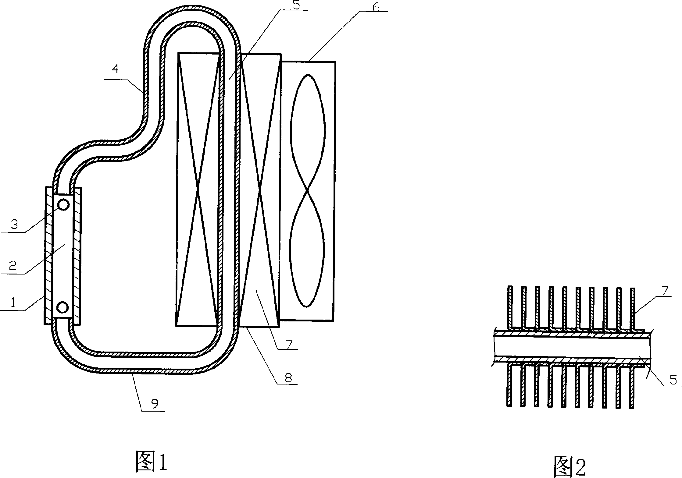 Circulating hot tube type radiator