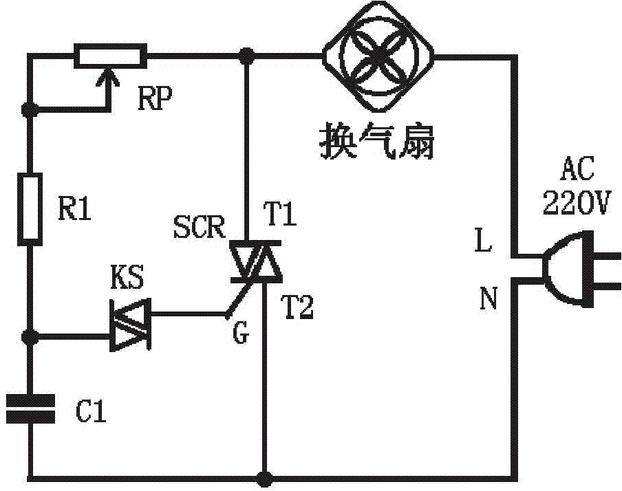 Speed regulating device of air exchange fan