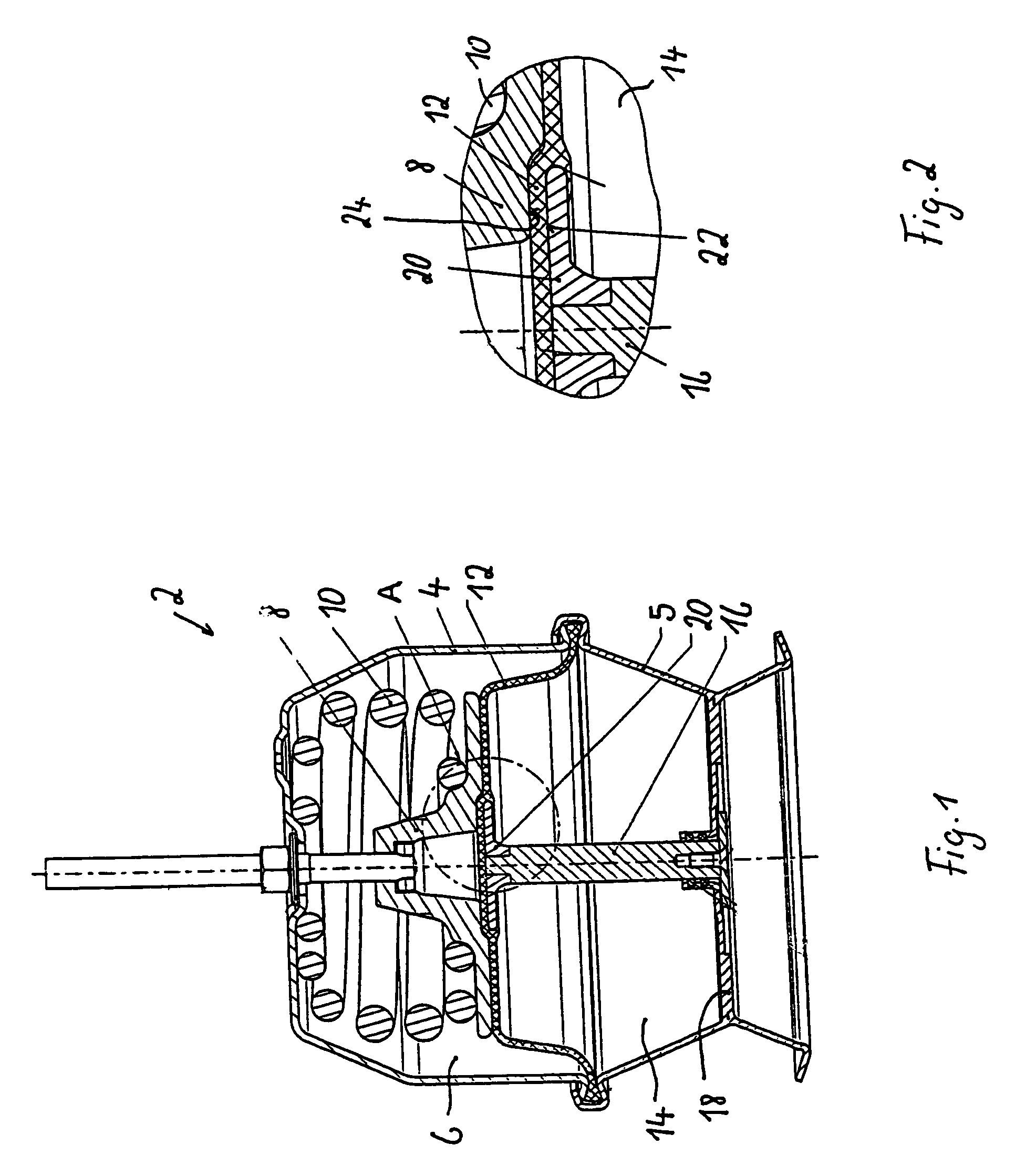 Spring-actuated air-brake cylinder for vehicle brake systems