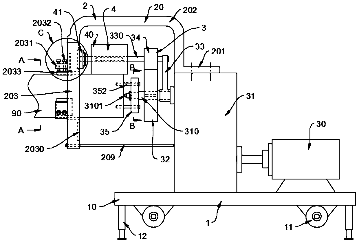 Repairing device for shaft end of large gear shaft