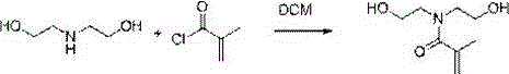 Preparation method of N,N-bis(2-hydroxyethyl)methacrylamide