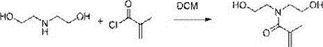 Preparation method of N,N-bis(2-hydroxyethyl)methacrylamide