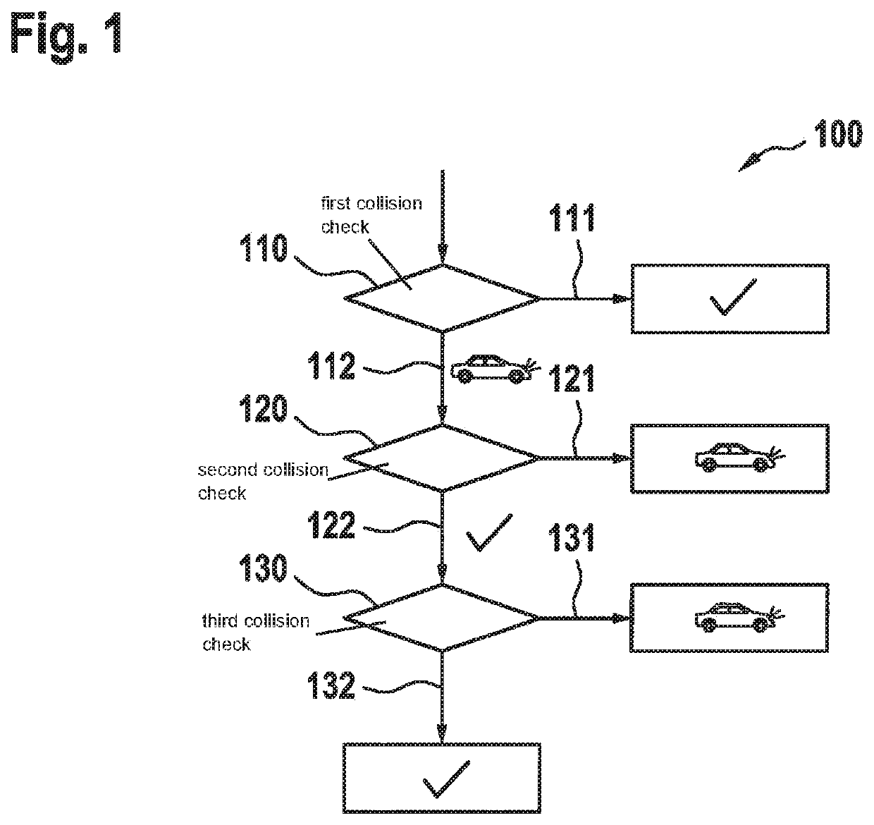 Method and device for detecting collisions for a vehicle