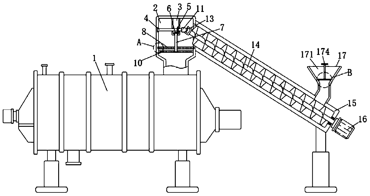 Feeding mechanism for sludge granulating and drying machine