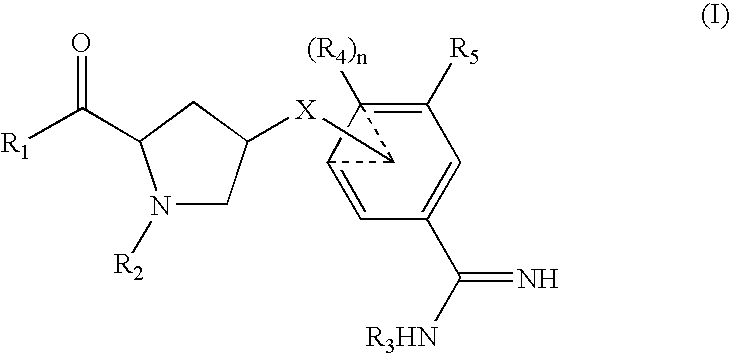 Amidine inhibitors of serine proteases