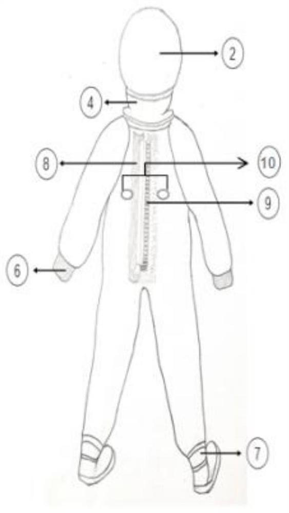 Medical cooling protective clothing based on compressed air oxygen supply system